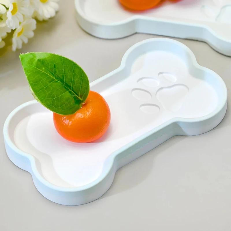 1pcs Silicone Mold for Bone-Shaped Trays, Scented Gypsum, Crystal Resin Molds, And Storage Trays In The Shape of Cat Paws