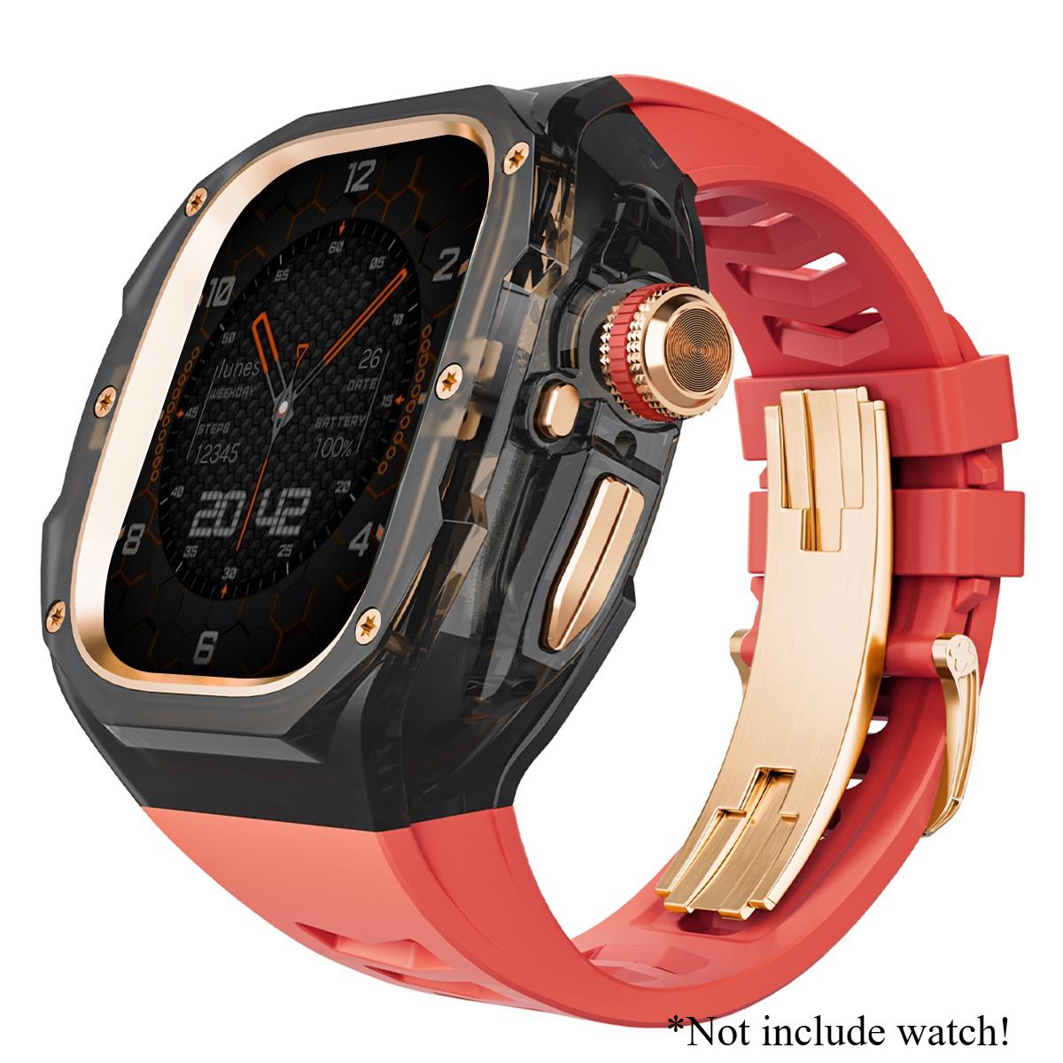 

Розкішний набір для модифікації для Apple Watch Ultra 3 49 мм Спортивний гумовий ремінець для iWatch Series Ultra 2 1 49 мм Корпус «Льодовик» Набір для переоснащення For Ultra 2 49MM