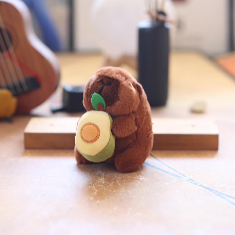 Adorable Cute Capybara Plush Keychain Stuffed Toy With Soft Short Fur Design
