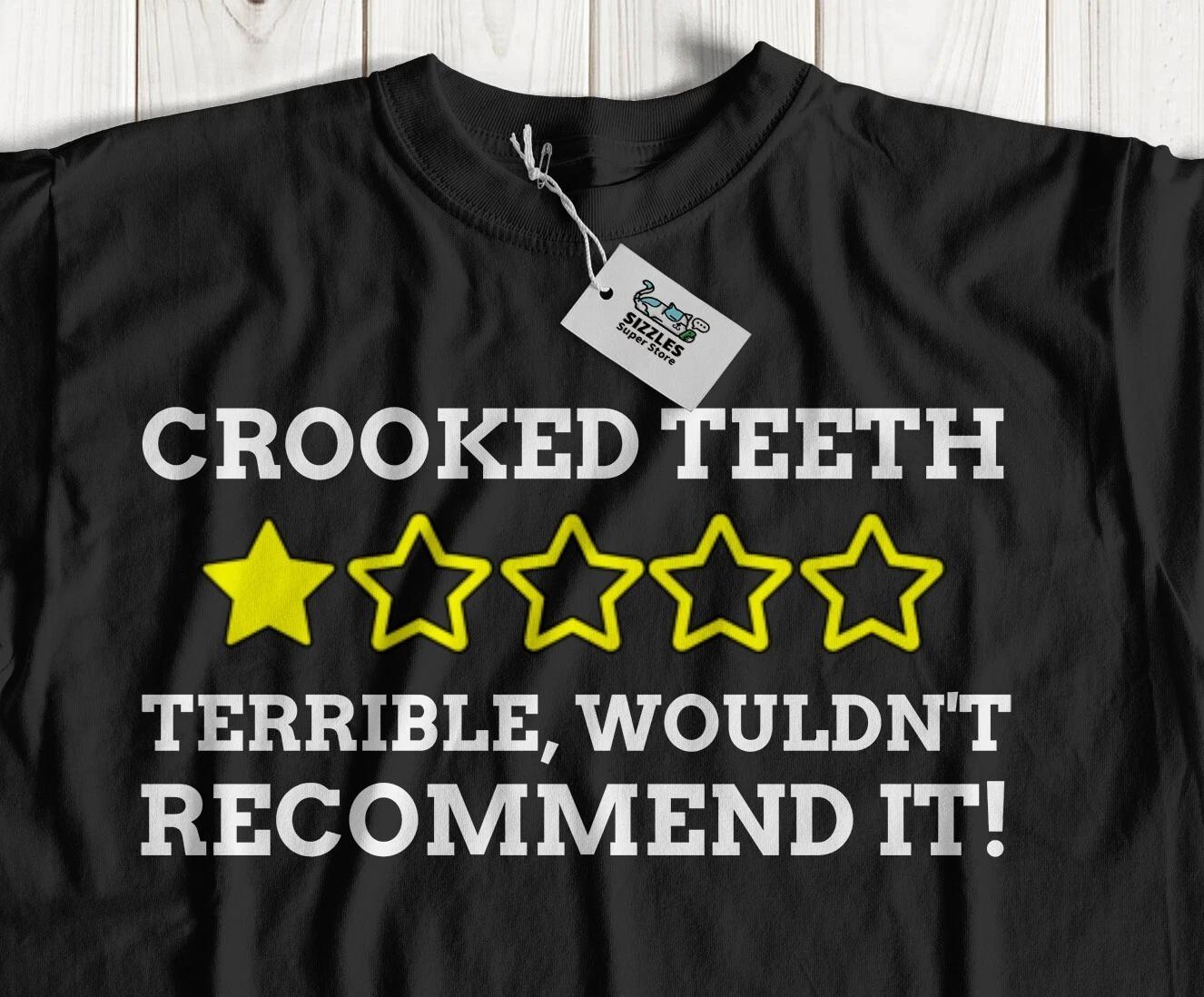 

Crooked Teeth Unisex Funny Dental Braces Off T-Shirt & Wonky Tooth Gifts M