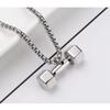 Whole Body Titanium Steel Fitness Dumbbell Necklace Men's Fashion Does Not Fade Hip Hop High Sense Men's Pendant
