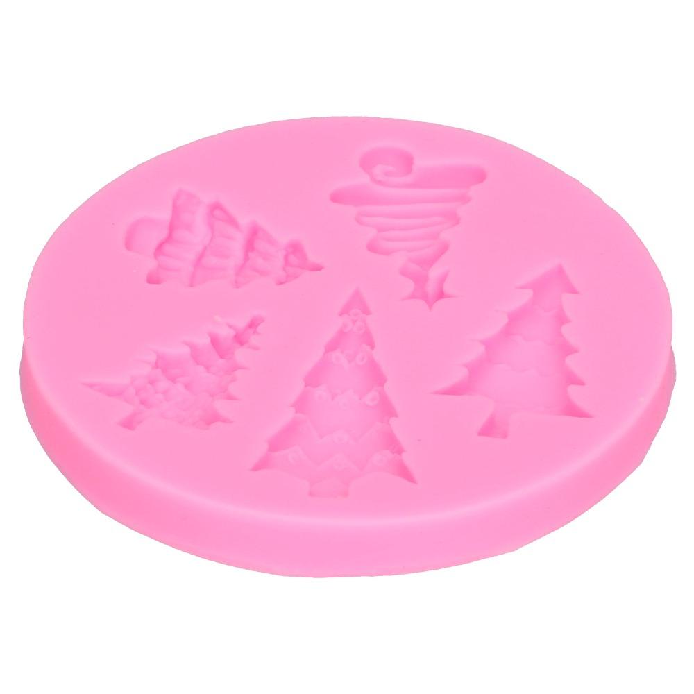 Food-Grade Silicone Christmas Tree Mold Round Shape Chocolate Baking Mold Candy Making
