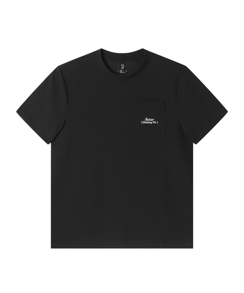 SOLEW Pocket Embroidered T-Shirt_Black