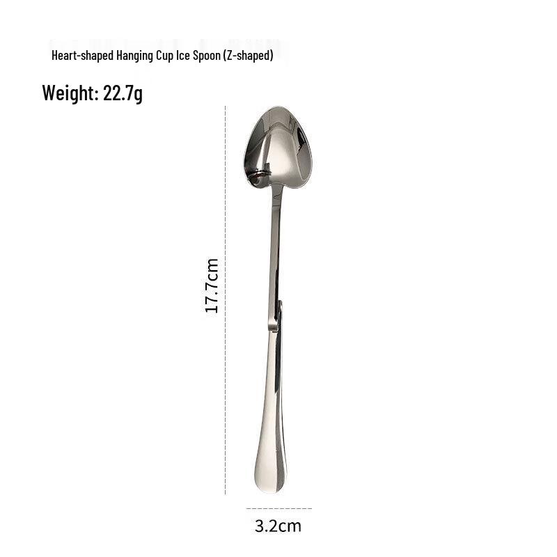ZISIZ Creative Heart Stainless Steel Ice Spoon