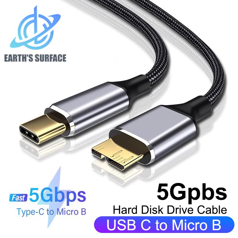 

Кабель Type C 5 Гбіт/с до Micro B USB3.0 Кабель для передачі даних на високій швидкості для жорсткого диска для MacBook, ноутбука, телефону, зовнішнього диска, SSD, HDD, камери 0.5m-Type c