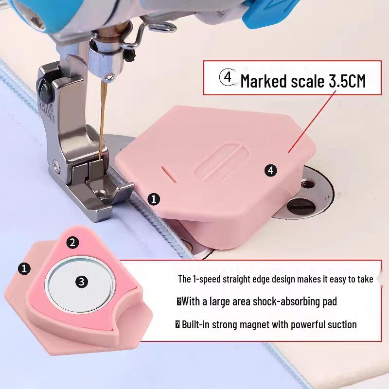 Magician Flatbed Sewing Machine Magnetic Edge Guide Tool with Scale and Anti-Curl Features