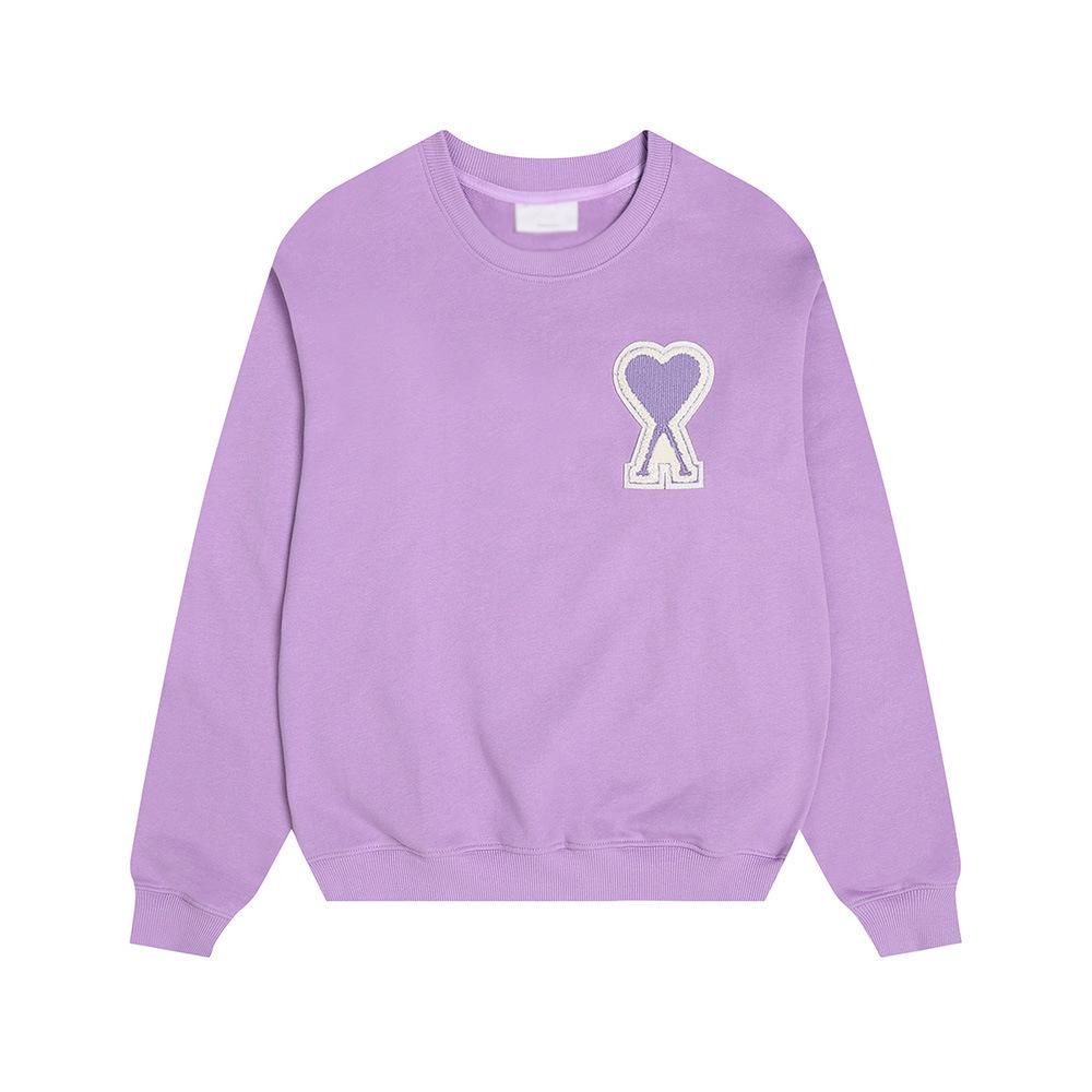 Sweatshirt Unisexe AMI ANCIENT en Coton avec Petite Broderie Cœur - Style Automne/Hiver, Col Rond, Coupe Ample, Décontracté.