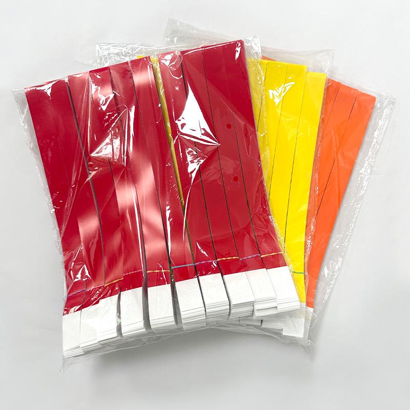 

Fluorescent Colored Waterproof Disposable Wristbands for Amusement Parks and Children