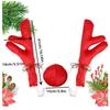 Christmas Car Decoration Deer Horn Antlers Car Kit with Red Nose and Tail for Holiday Gift Set Car Accessories Pendant