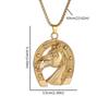 Retro Punk Horse Head Horse Hoof Animal Pendant Necklace Men and Women Hip Hop Rock Trend Jockey Club Party Jewelry