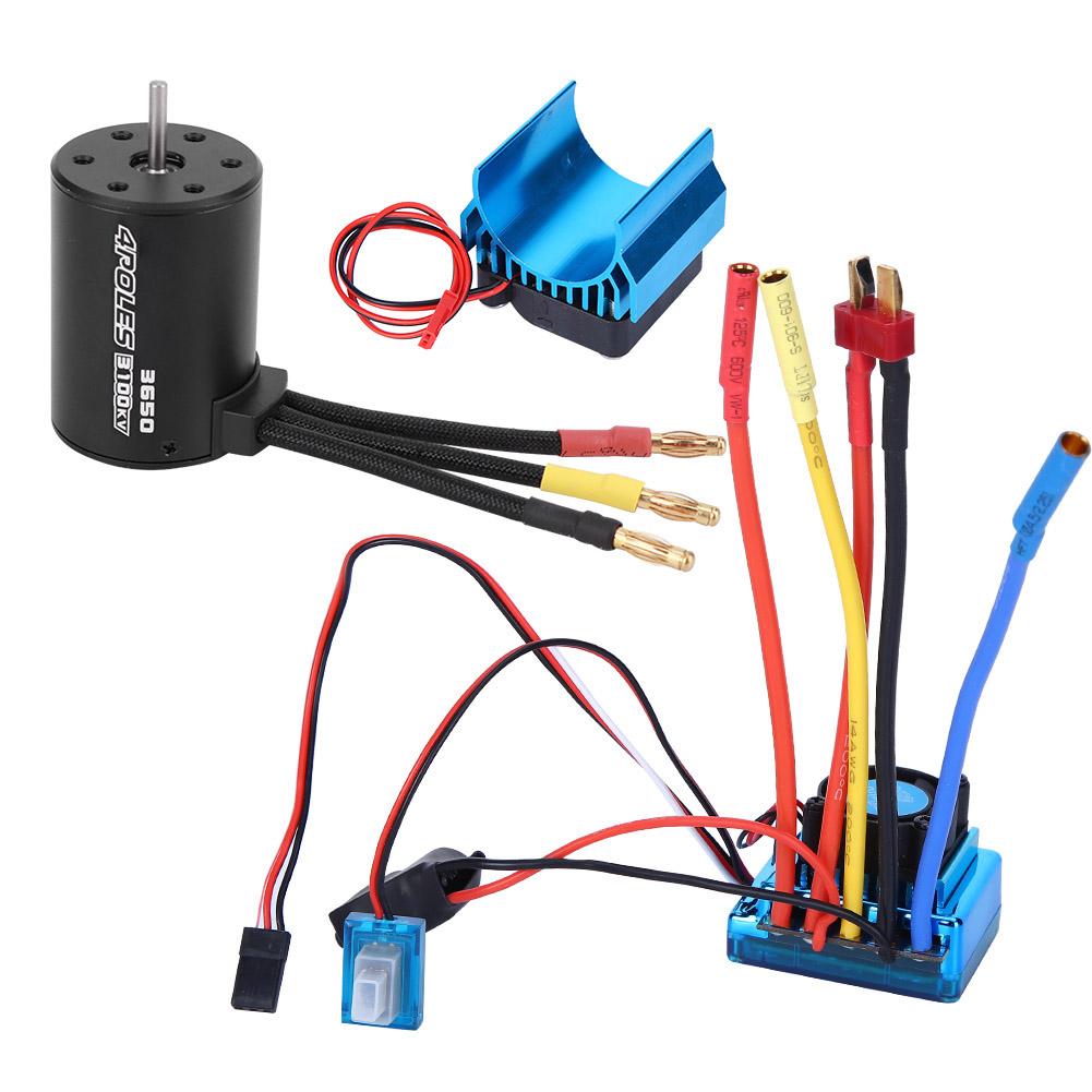 3650 Motor 3100Kv Bürstenloses ESC-Kühlkörper-Set für 110 RC-Auto-Modellzubehör(120A )