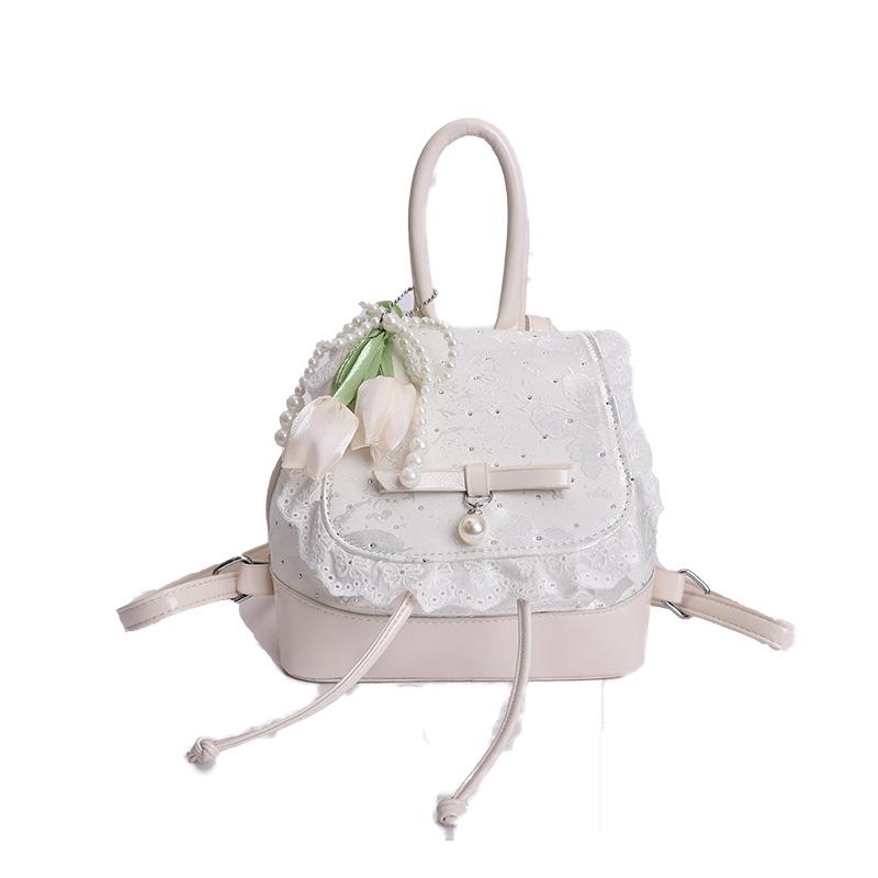 Schoolbag Korean Version of Fashionable Girl Style Portable Small Bag 1011 Spring New Lace High Value Backpack