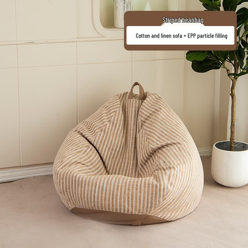 Cotton Linen Striped Washable Bean Bag Sofa for Living Room