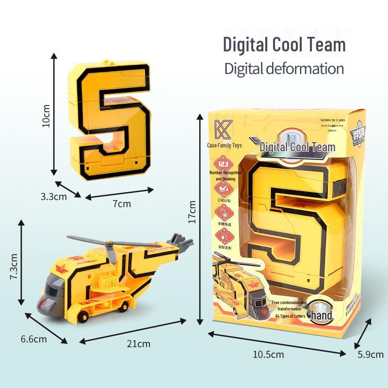 Large Transforming Robot Number Set for Kids: Numbers 0-9