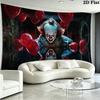It Clown Wall Tapestry Aesthetic Wall Hanging Printed Fabric Blanket Decorative Tapestries for Bedroom Living Room Home Decor