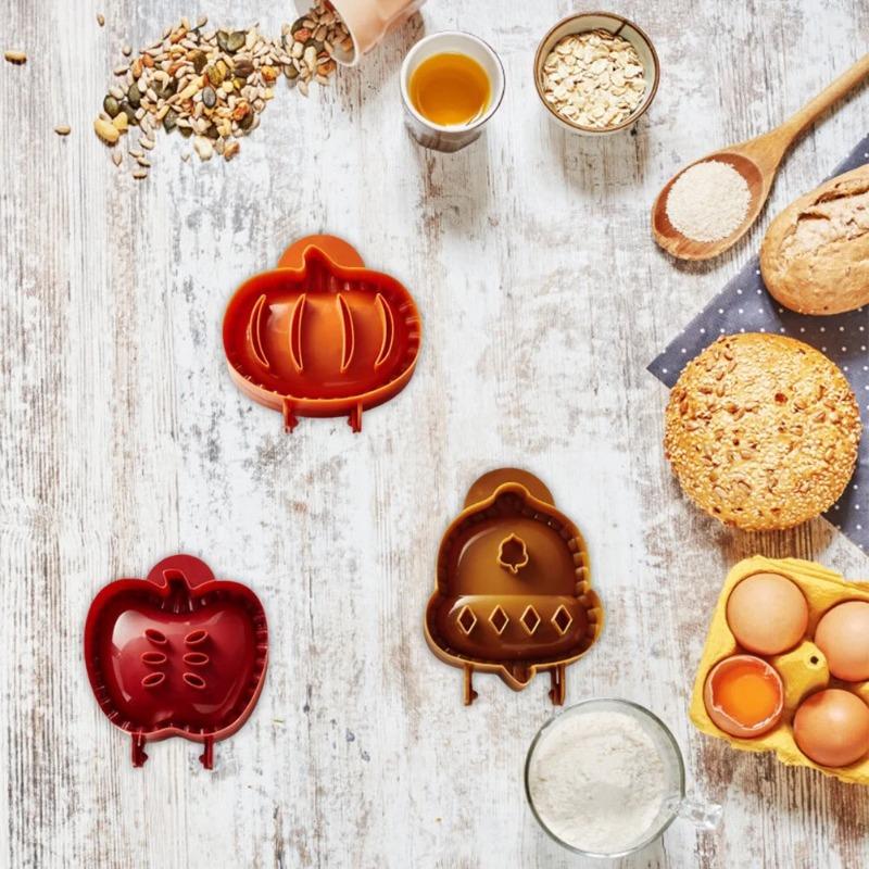 Autumn Themed Mini Pie Molds Set Apple Pumpkin Acorn Shapes for Creative Baking Ideal for Fall Desserts Party Treats and Holiday