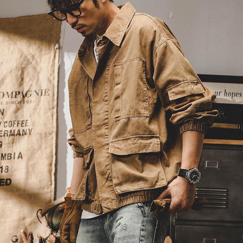 

Men s Retro Denim Jacket - Loose Fit, Trendy Spring/Autumn Style, Handsome Heavyweight Workwear. M fits 95-115 jin