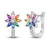 2025 New 925 Sterling copper Hoop Earrings Flowers Zircon Drop Earrings Stud For Woman Fine Birthday Wedding Party Zircon Gifts
