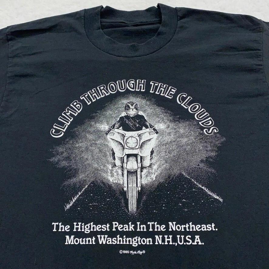 

vintage 80s MOUNT WASHINGTON NEW HAMPSHIRE MOTORCYCLE T-Shirt M/L single stitch M