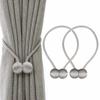 Curtain Tiebacks Magnetic Curtain Tieback Braided Magnetic Curtain Tie (Grey)