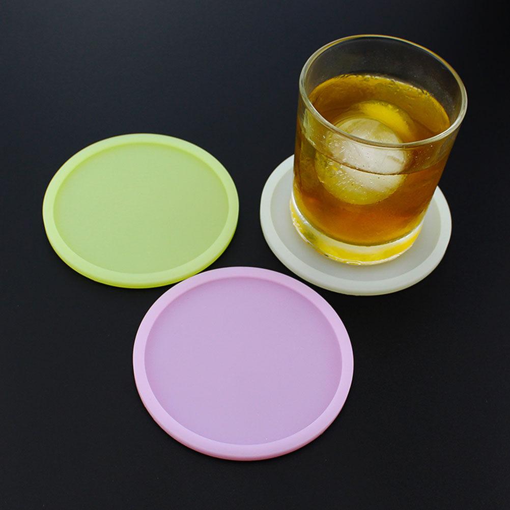 Silicone Fluorescence Cup Coaster Insulation Anti-Slip Kitchen Pad Dirt Resistant Table Protector for Home Office