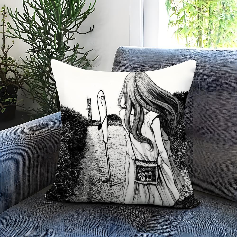 G-Goodnight P-Punpun Cushion Cover Comfortable Reversible Pillow Cover Ideal for Car Sofa Bedroom & Beyond