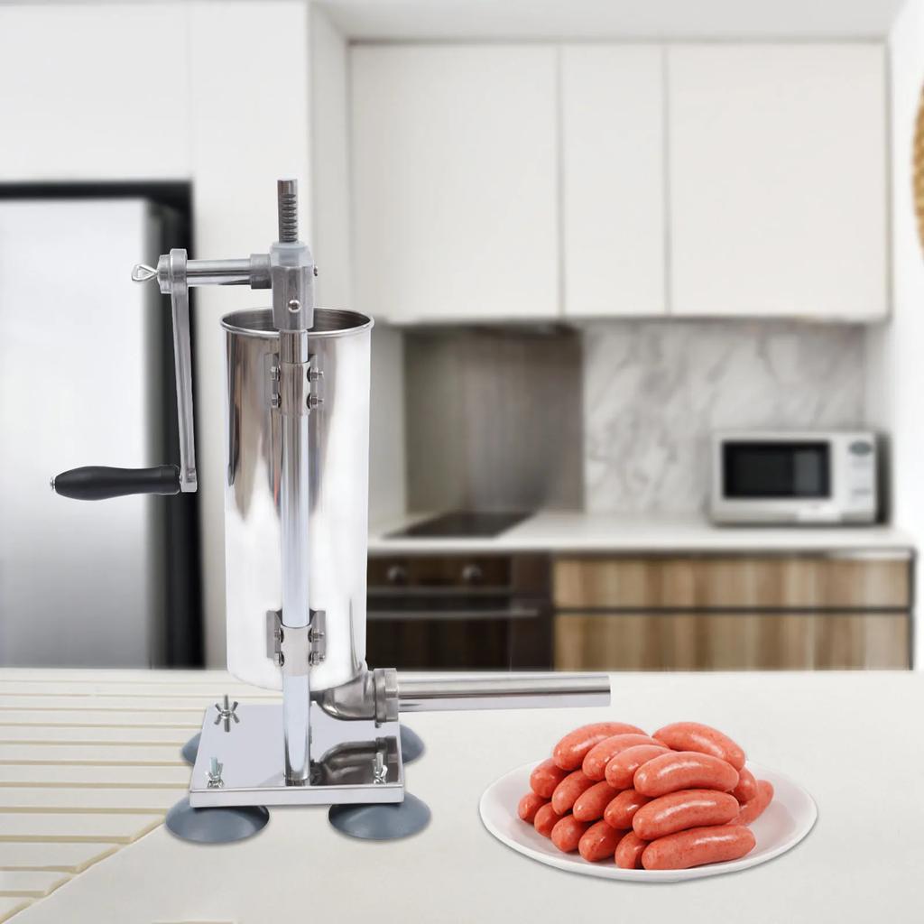 Suction Cup Vertical Manual Enema Machine, Small Stainless Steel Meat Processing Machine with Multiple Specifications of Pipes