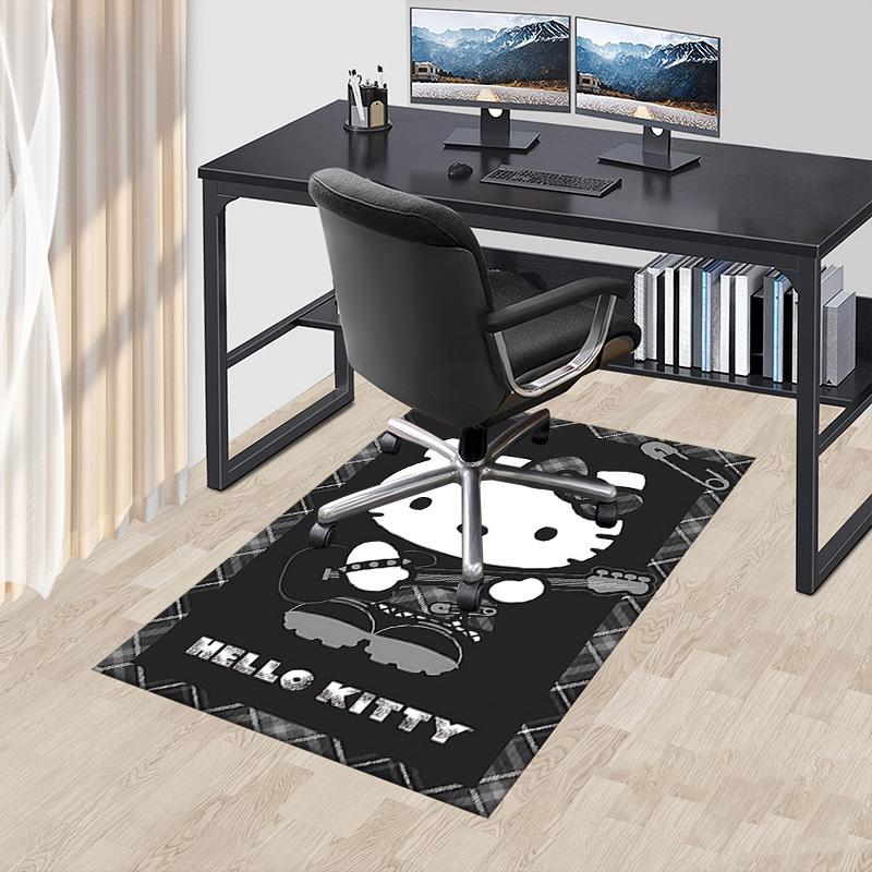 1pc Hello Kitty Home Office, Durable Polyester Floor Mat with Easy, Office Decor, Urban Style, Nonslip Backing, Highquality Fabric