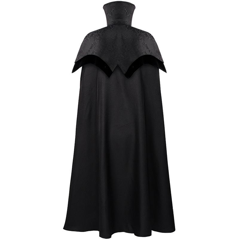 

Men s Medieval Cloak with Stand-Up Collar and Frog Button for Christmas and Halloween Performances One Size