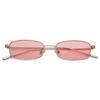 Trendy Vintage Small Slim Skinny Rectangle Sunglasses Women Men Designer Retro Metal Frame Red Lens Hip Hop Sun Glasses S31035