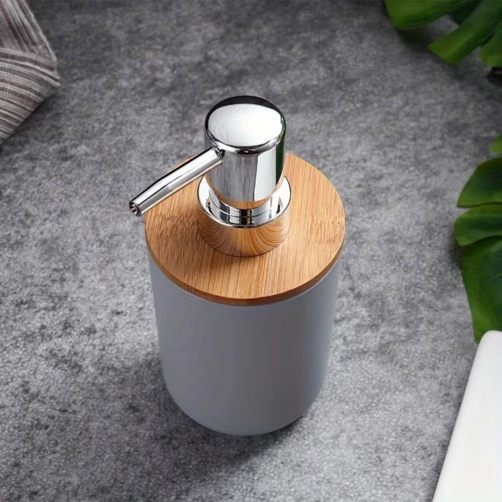 Plastic Pump Bamboo Soap Dispenser Refillable Liquid Soap Container Hand Sanitizer Bottle  Home