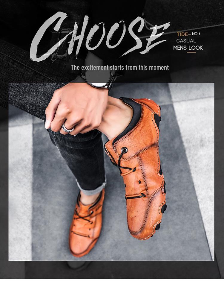 Men's Octopus Low-Top Leather Loafers: Korean Style Breathable Slip-On Driving Shoes