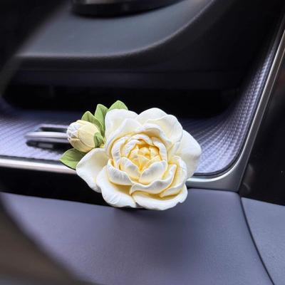 Jasmine Car Fragrance Diffuser Air Freshener for Car Air Vent Decoration Gift Diffuser Stone Car Scent Flower