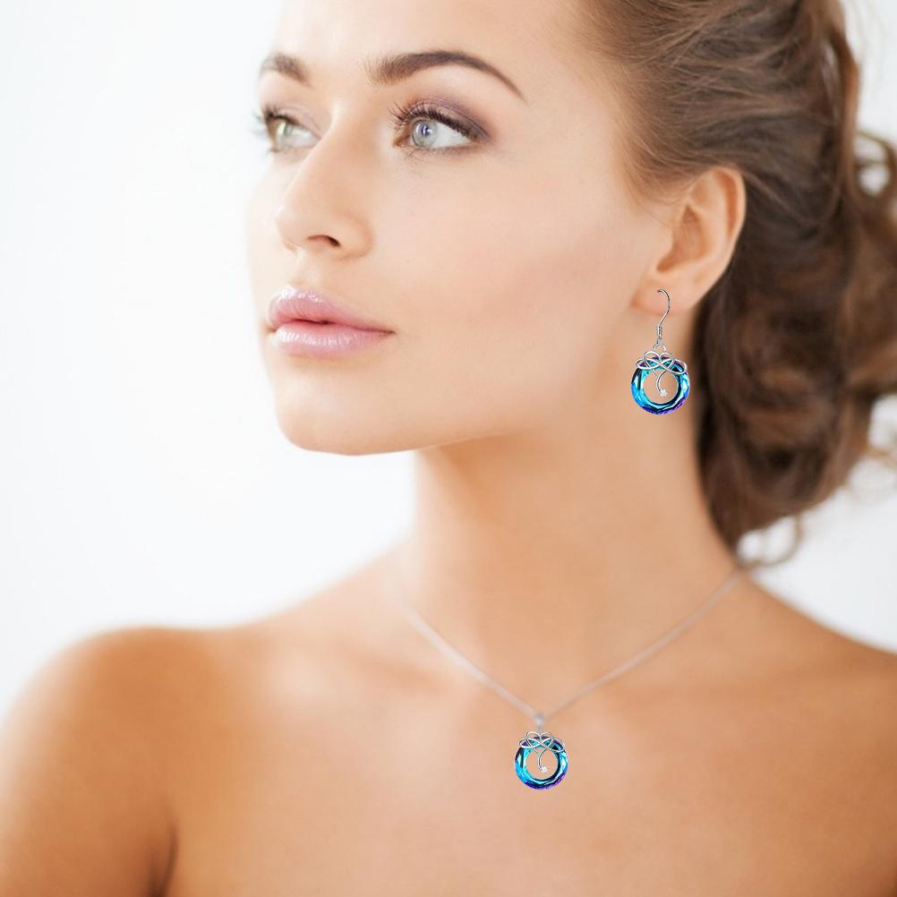 For Daughter I Love You Crystal Necklace Earrings Gift for Daughter Jewelry Pendant Father Daughter