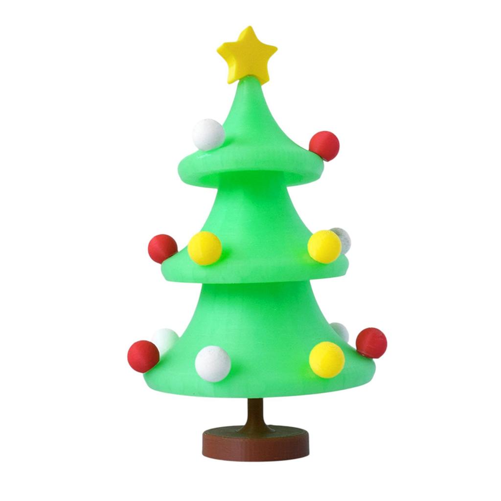 3D Printed Rotating Christmas Tree Ornament - Creative Desktop Decoration Model