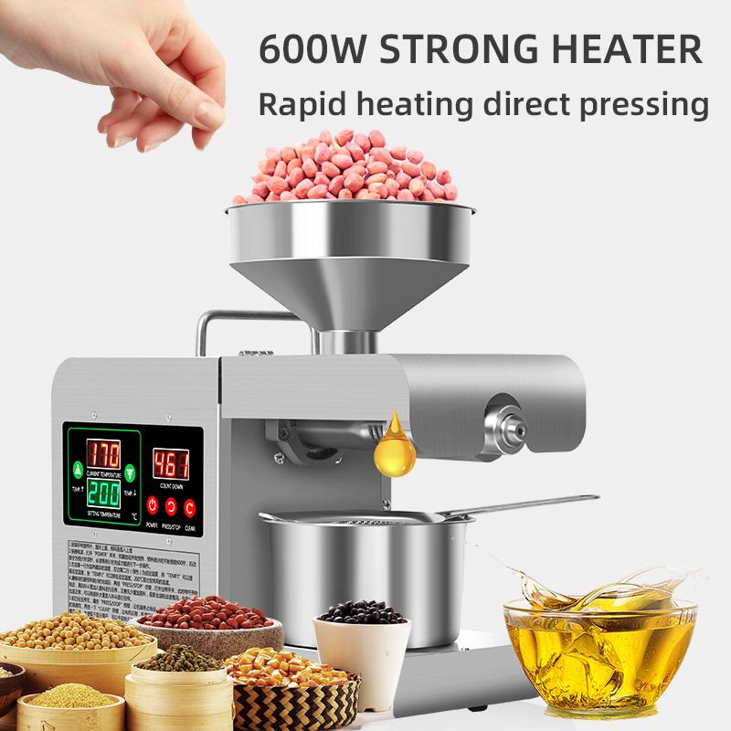 X8S Oil Extraction Machine Cold Heat Oil Press Home Oil Extractor Sunflower Seeds Peanuts Oil Extracting Machine 110V/220V