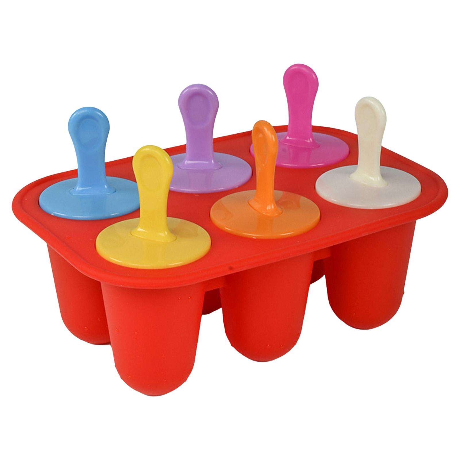 

Silicone Food Mold With Lid For Baby Food Ice Cream Popsicle Making червоний