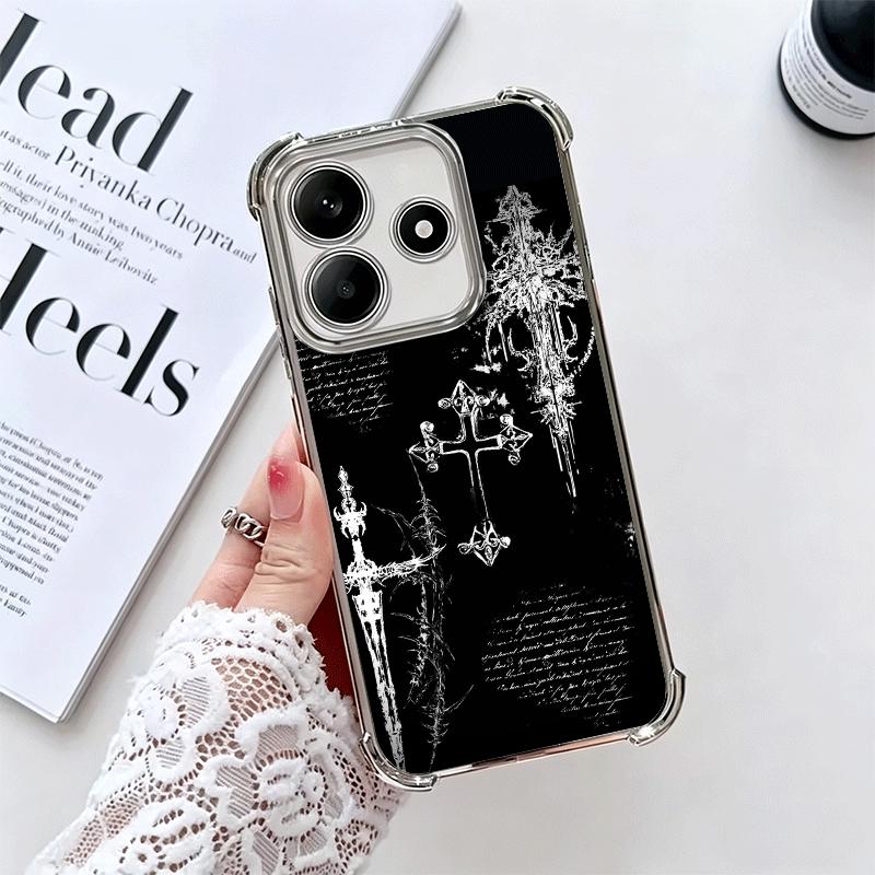 

Готичний Кібер Сигіл Хрест М який Чохол Для Телефону Для Xiaomi Redmi Note 14 15 Pro Plus 13 12 11S 11T 5G 10 9S 9 Позолочений Протиударний Fundas Redmi Note14ProPlus