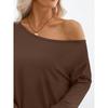 Women S Color Block Off Shoulder Hooded Long Sleeve Casual Sports T Shirt