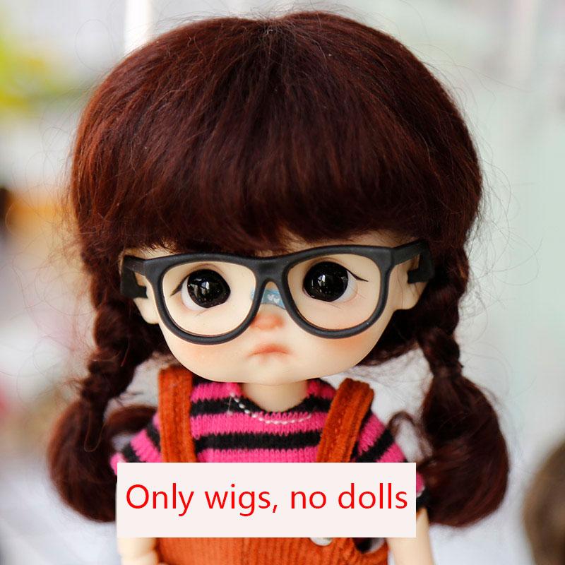 

New high quality soft fiber mohair 1/8 BJD doll wig pink brown wig SD BJD doll for 14-15cm diameter lovely doll accesoriess for head 5-6 inches