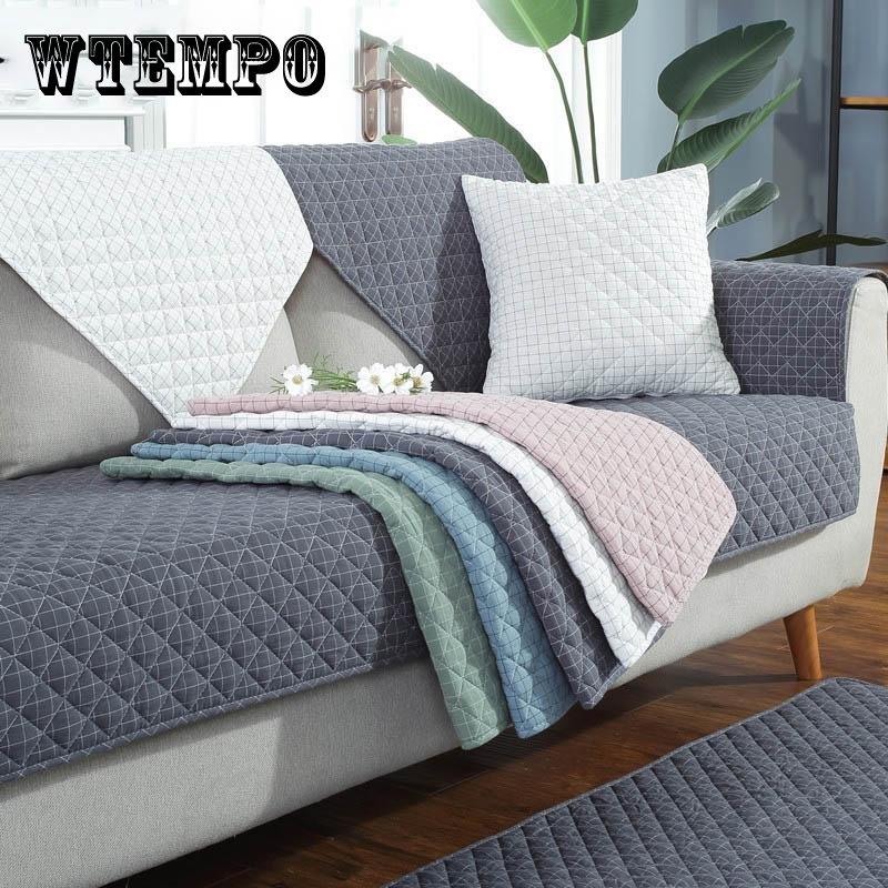 Sofabezüge für Wohnzimmer Schmutzabweisende Couchbezug Graue Farbe Plüschkissen Möbelbezug Ecksofa Handtuch