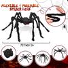 Giant Black Plush Spider Halloween Decoration 30-200cm Horror Haunted House Props Indoor Outdoor Party Scary Decor