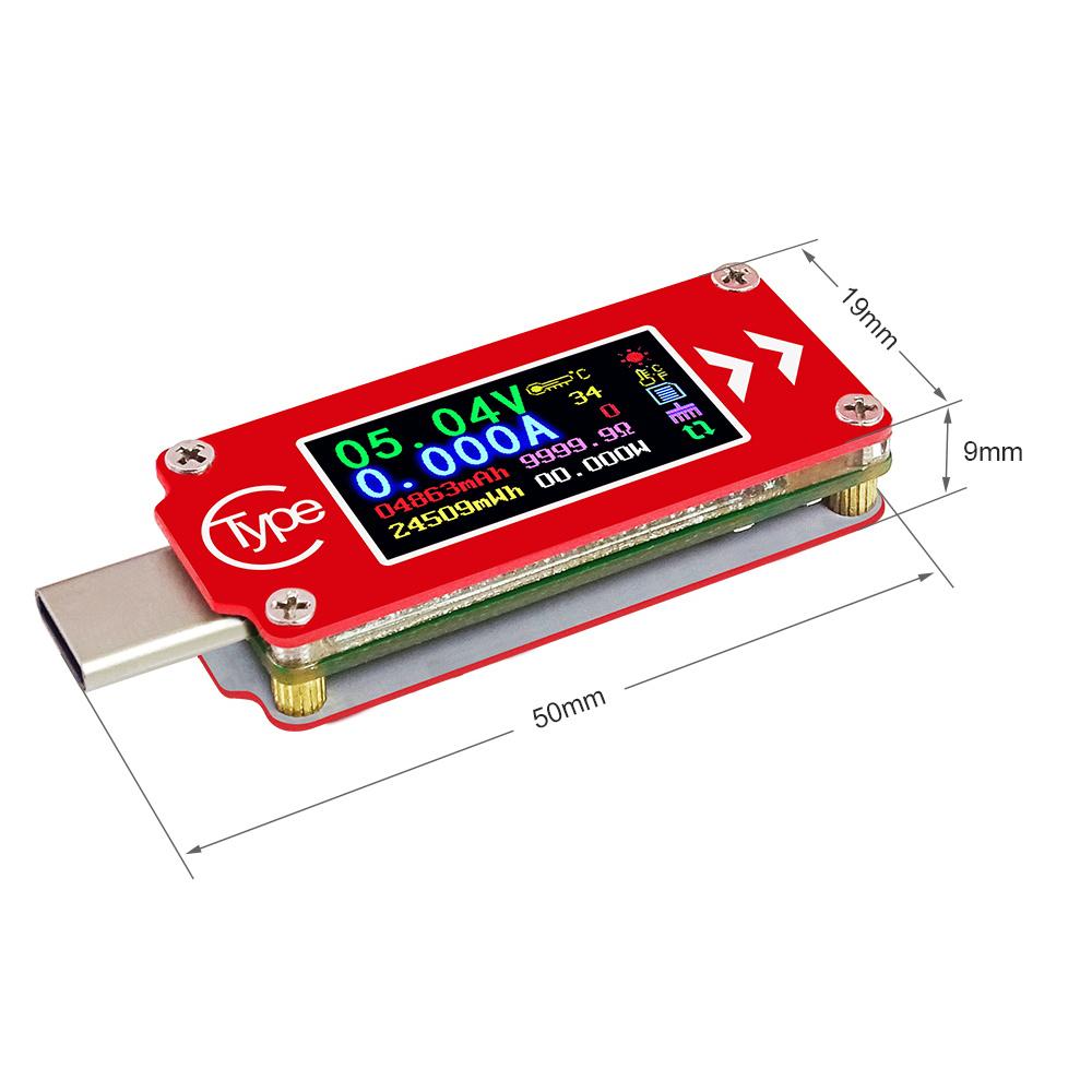 TC64 Type C Color LCD Display USB Voltmeter Ammeter Voltage Current Meter Multimeter Battery PD Recharge Power Bank USB