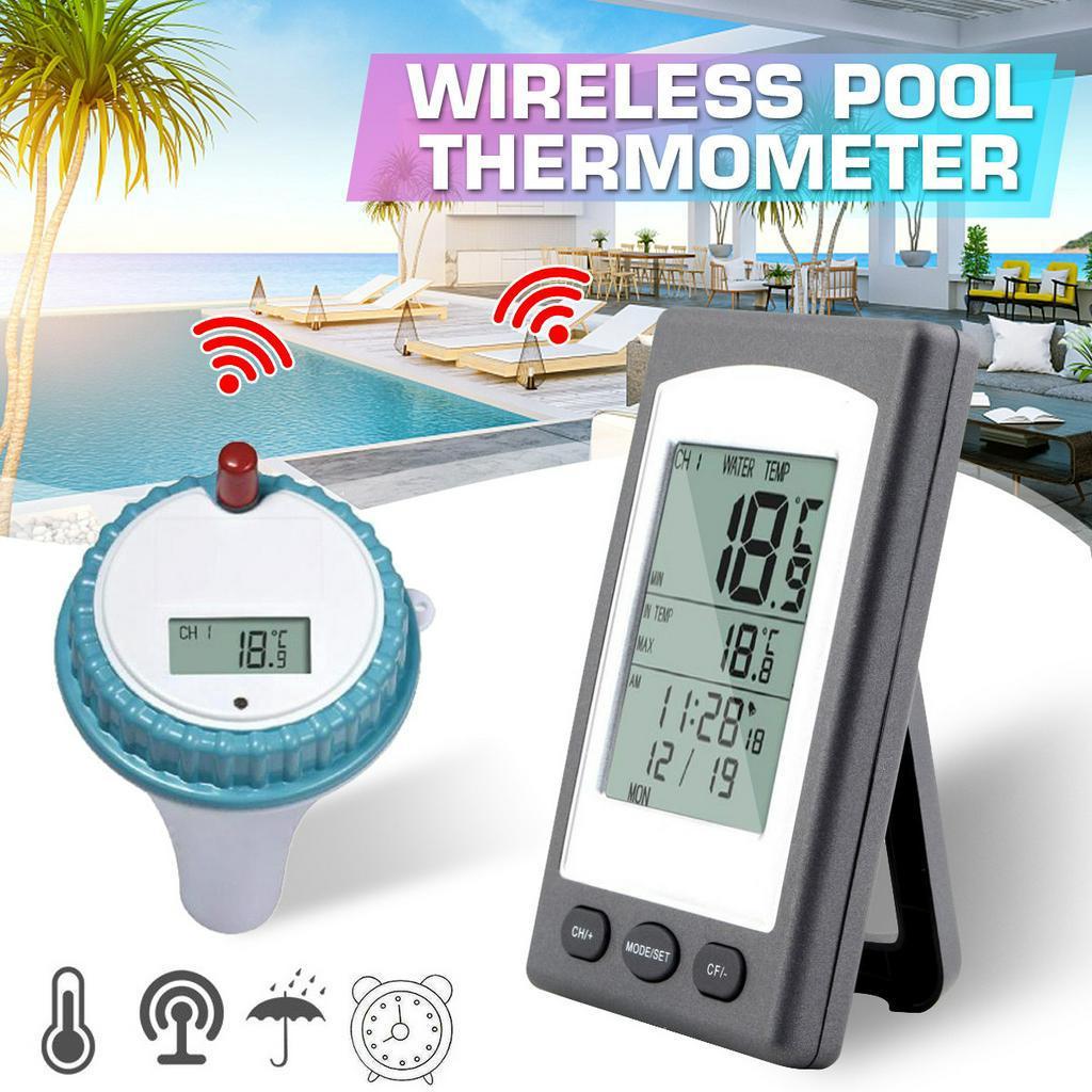 

Solar Powered Wireless Pool Thermometer Swim SPA Pond Tub Waterproof Digital LCD Backlit Floating Temperature Transmitter Meter