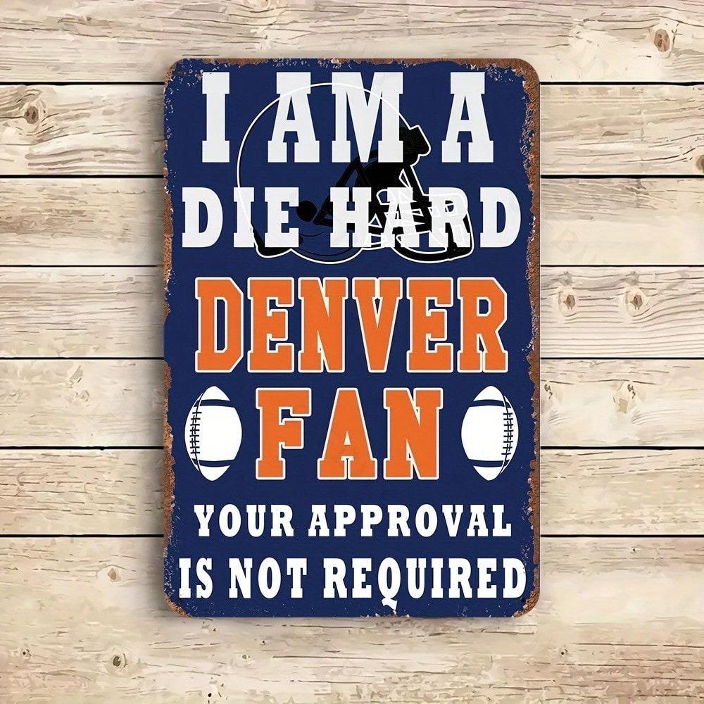 1pc Retro Denver Football Aluminium Metal Sign 8x12in Home Bar Man Cave Wall Decor