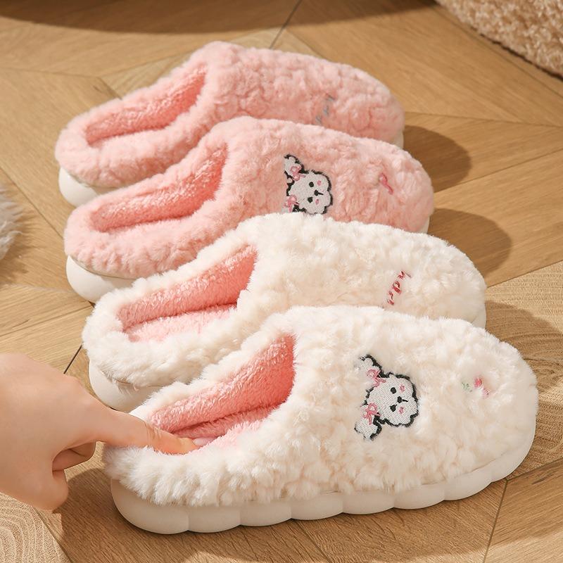 New cotton slippers women's autumn and winter indoor home thick bottom non-slip warm cotton slippers men's outer wear