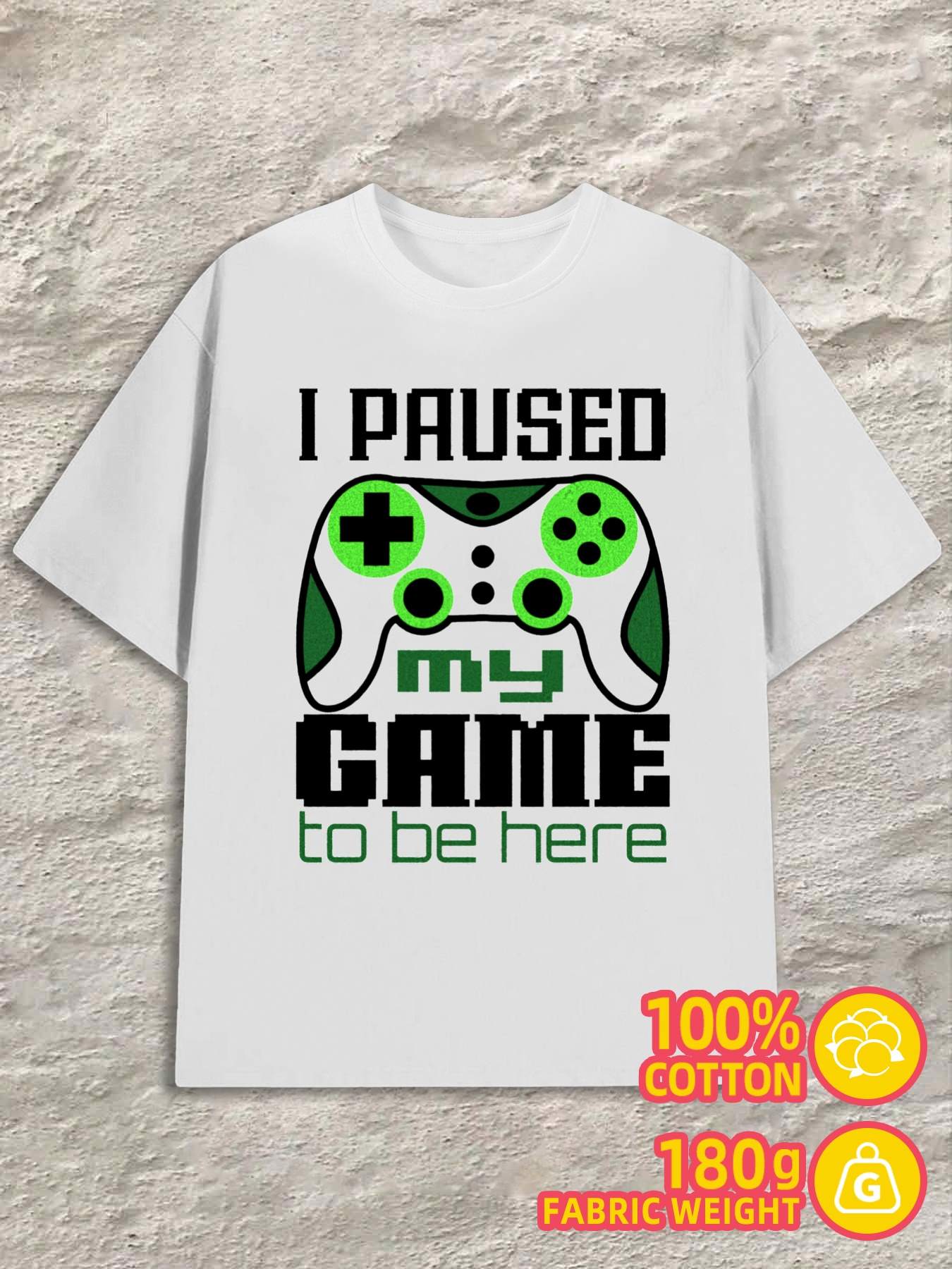 T-Shirt Y2K Video Game Pause Regular Fit M