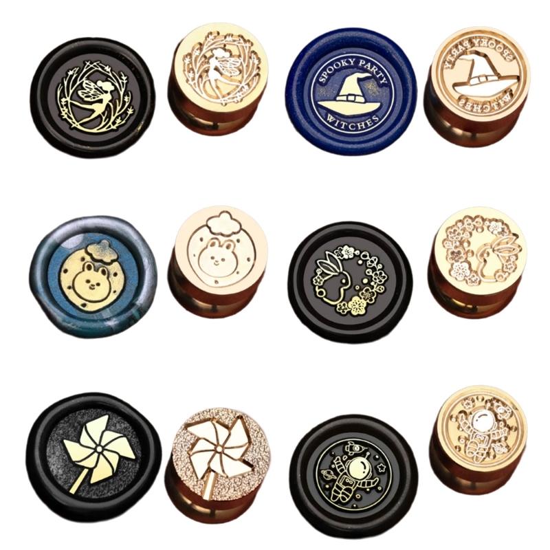 6Pcs Christmas Themed Stamp Head for Wedding Invitations Christmas Card Envelope Decoration Embossed Sealing Stamp