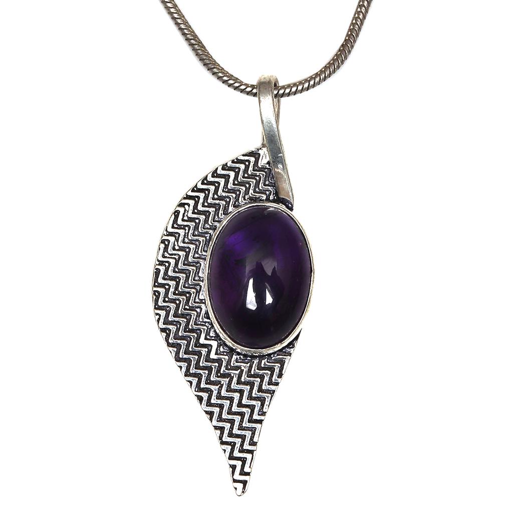 Set Amethyst Pendant Earrings Silver  Earring Necklace Gifted Silver