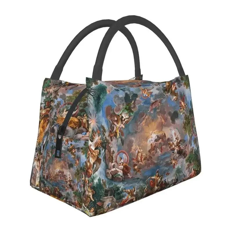 Golden Baroque Fashion Seamless Pattern Insulated Lunch Bags for Women Waterproof Cooler Thermal Bento Box Work Picnic